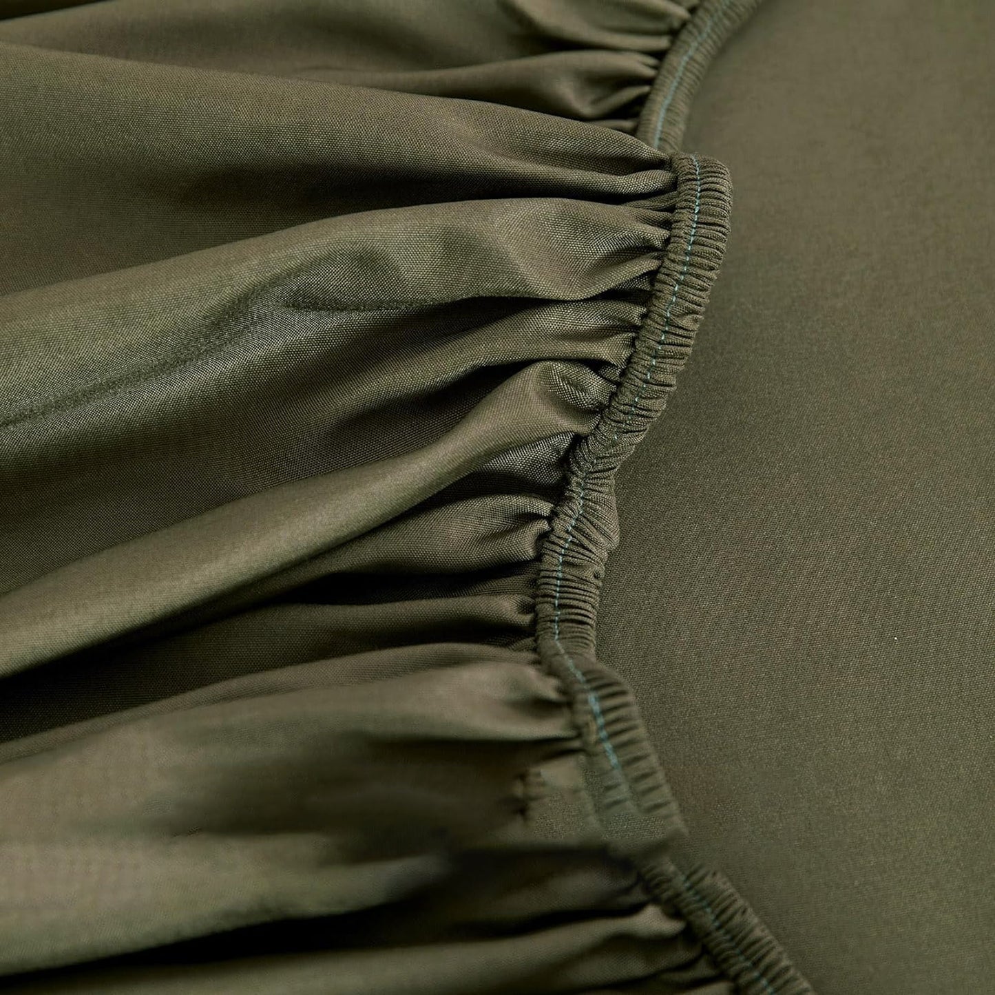 1000TC Ultra Soft Microfibre Extra Deep Fitted Sheet Set - Olive Green