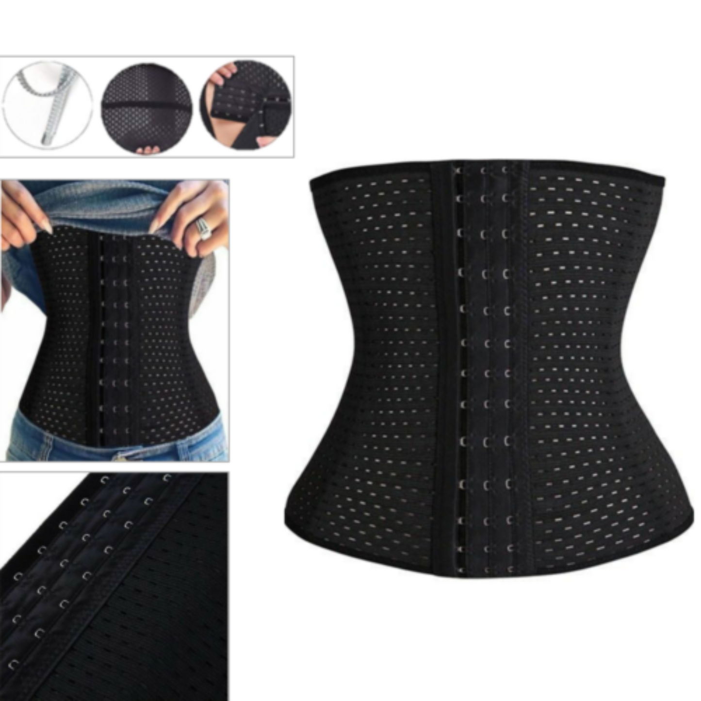 Black Women Waist Trainer Tummy Cincher Girdle Belt Slimming Body Shaper