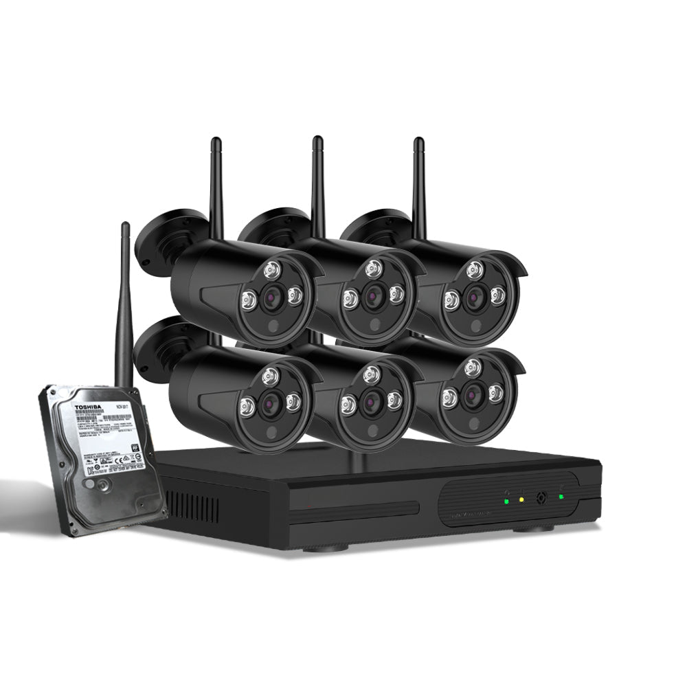 CCTV Wireless Security Camera System 8CH Home Outdoor WIFI 6 Bullet Cameras Kit 1TB