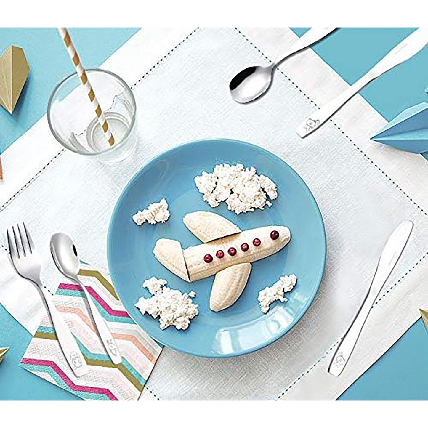 Stainless Steel Children Cutlery Set Flatware with Fork Spoon and Knife - 6 pcs