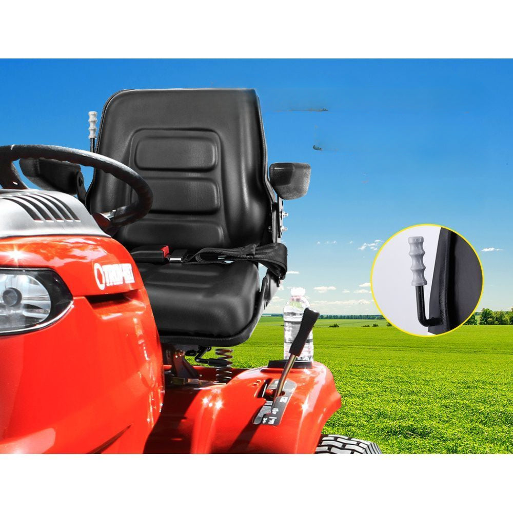 Universal Tractor Seat Forklift Suspension Backrest Truck Chair - Black