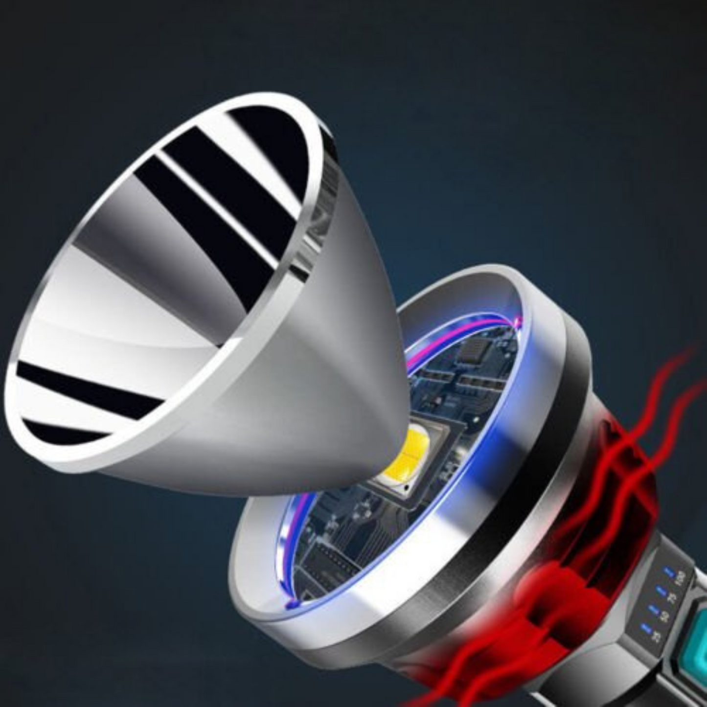 Super Bright 90000LM Tactical Flashlight USB Rechargeable LED Light