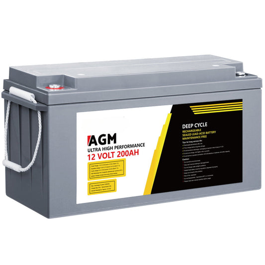 Solar Powered Marine Battery Battery Caravan Box AGM 200Ah - 12V