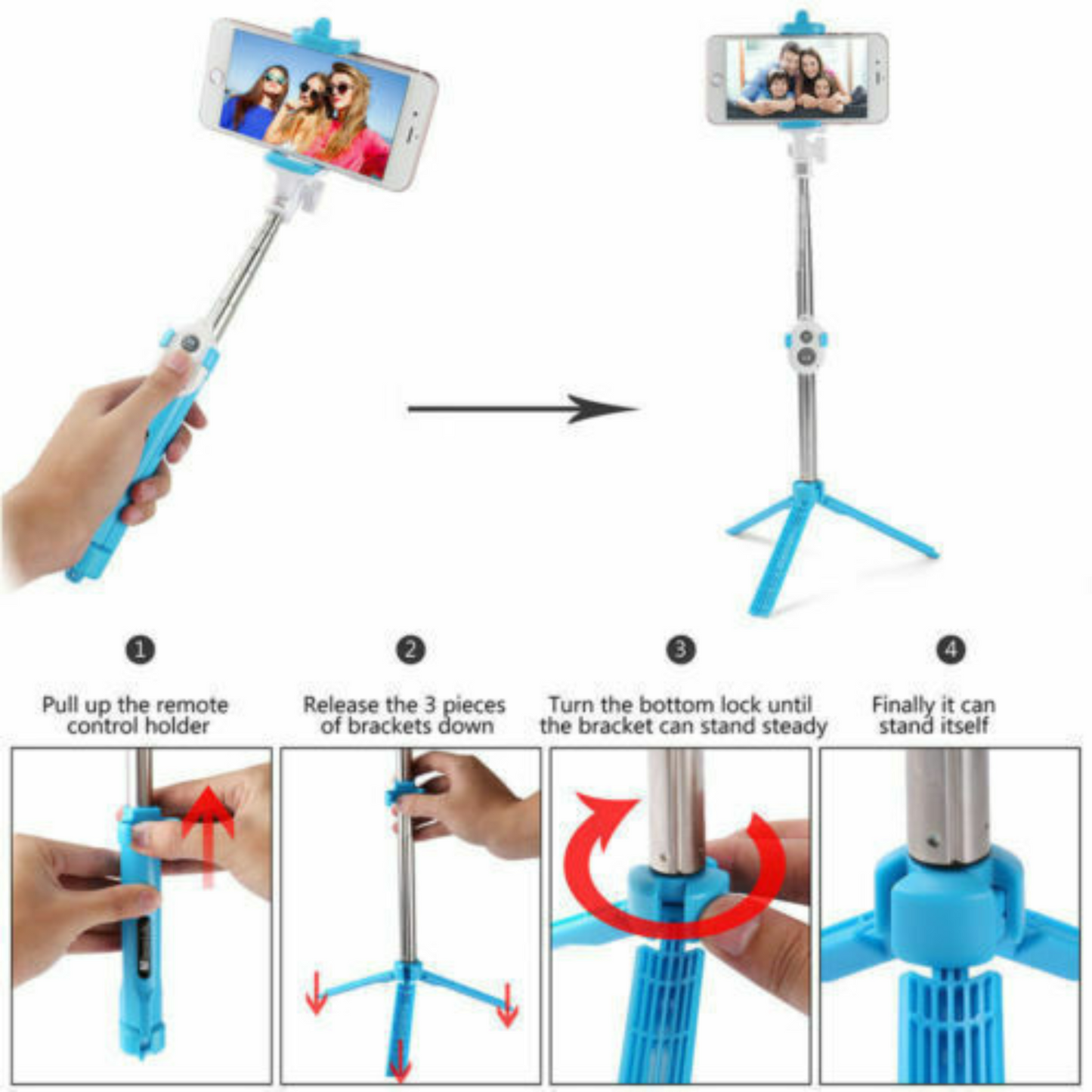 Selfie Stick Tripod with Bluetooth Handheld for iPhone 11 Pro Samsung