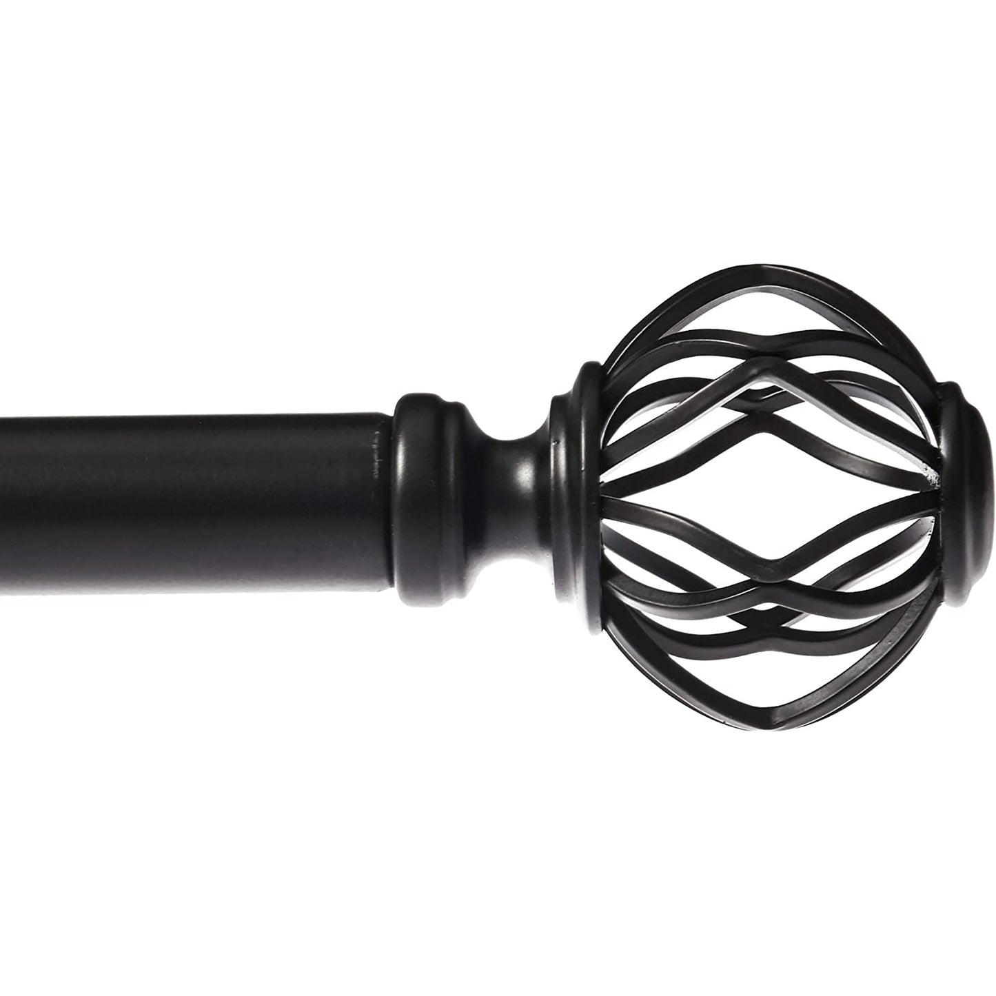 Decorative Lattice Cage Curtain Rod Finials Set of Two - Black