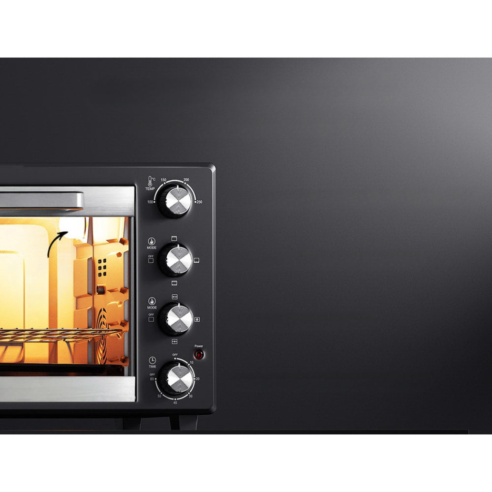 Electric Convection Oven Bake Benchtop Rotisserie Grill 45L