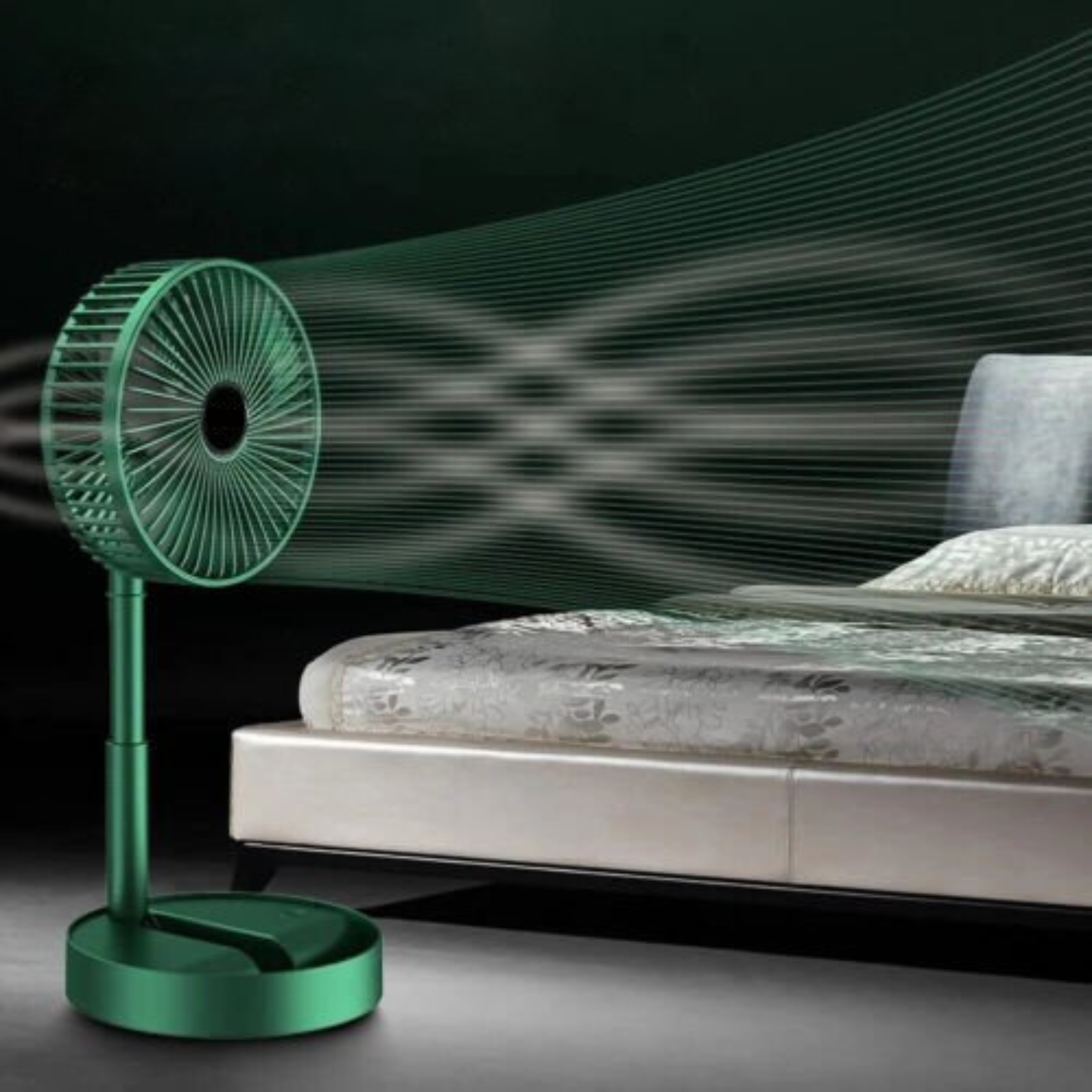 USB Foldable Telescopic Portable Floor Fan 3 Speeds Rechargeable Table Desk Fan
