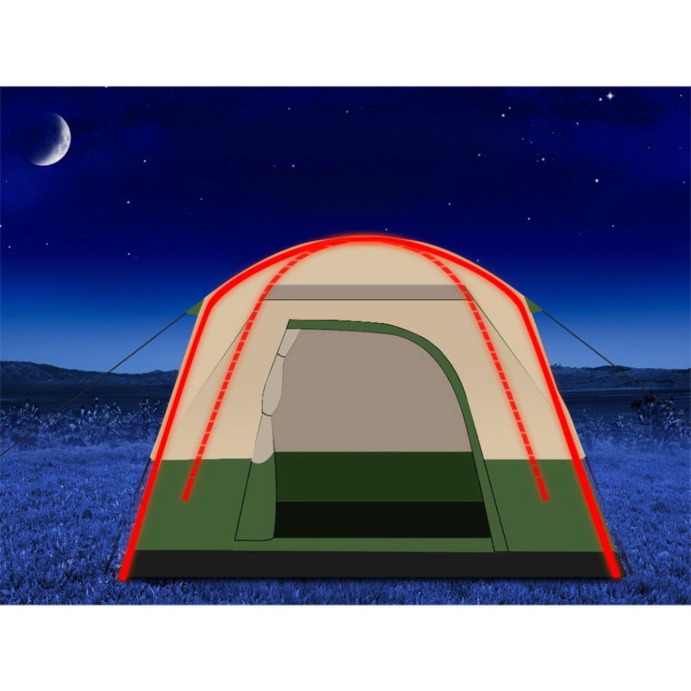 Family Camping Tent Hiking Beach Tents Green - Fits 4 Person