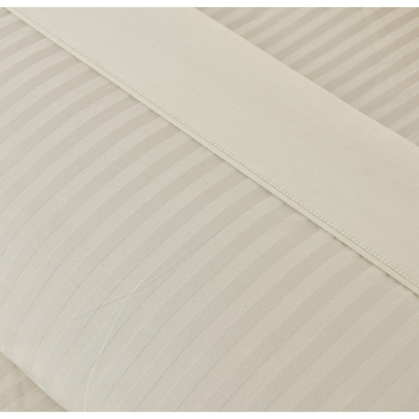 1200TC Egyptian Cotton Luxury Deep Pocket Bed Sheet Set - Ivory Stripe