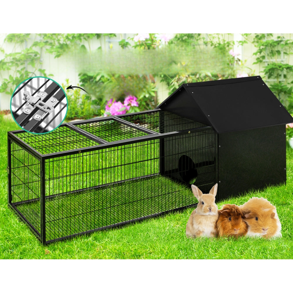 Rabbit Cage Hutch Indoor Outdoor Enclosure Pet Metal Carrier - 162cm