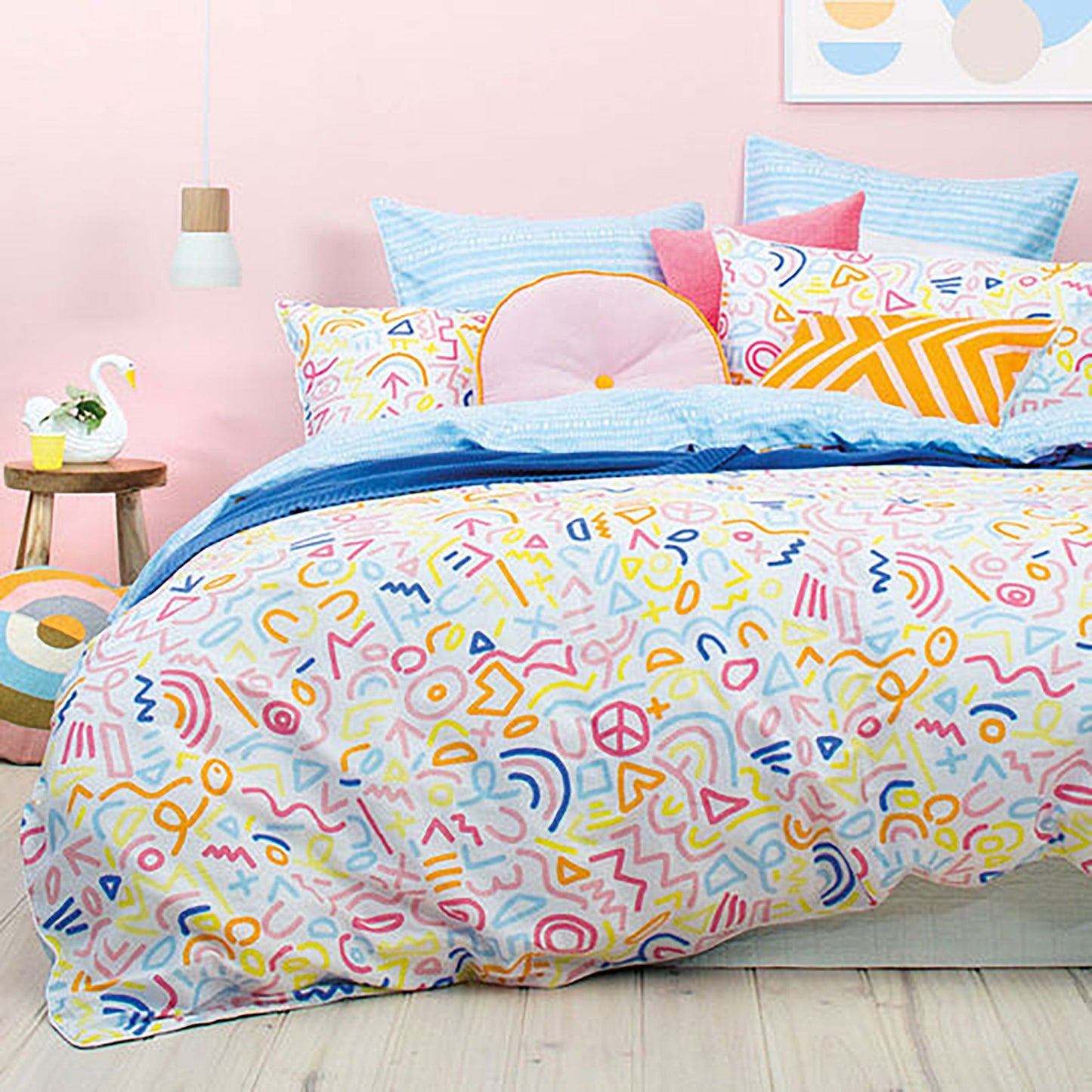 Sami Cotton Quilt Cover Set King - Abstract Multicolour