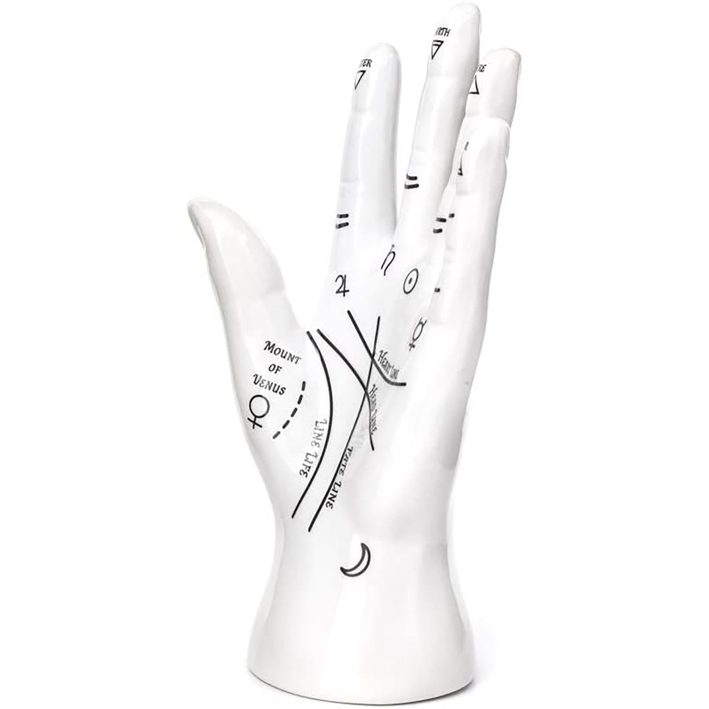 Palm Reader Jewelry Stand for Rings Necklace Bracelet - White