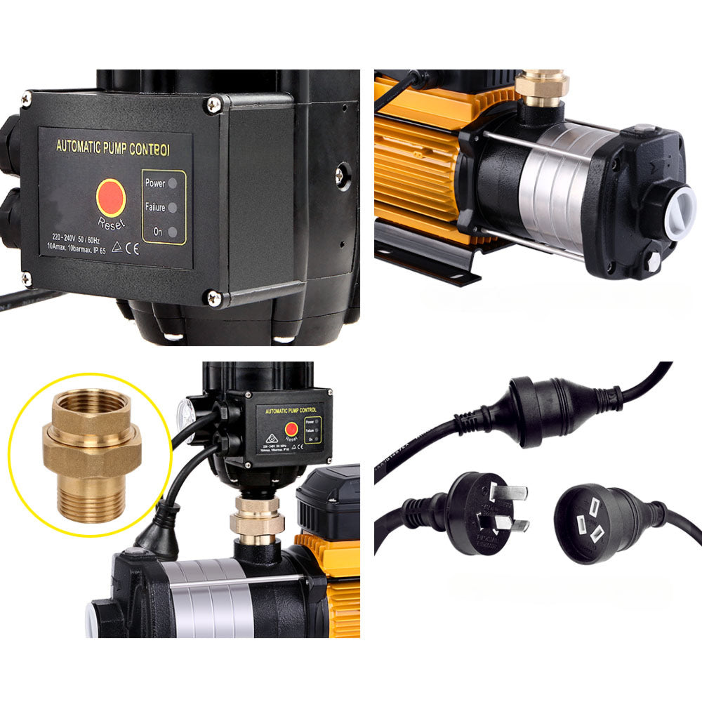 Multi Stage Water Pump Pressure Tank Garden Irrigation Black - 2000W