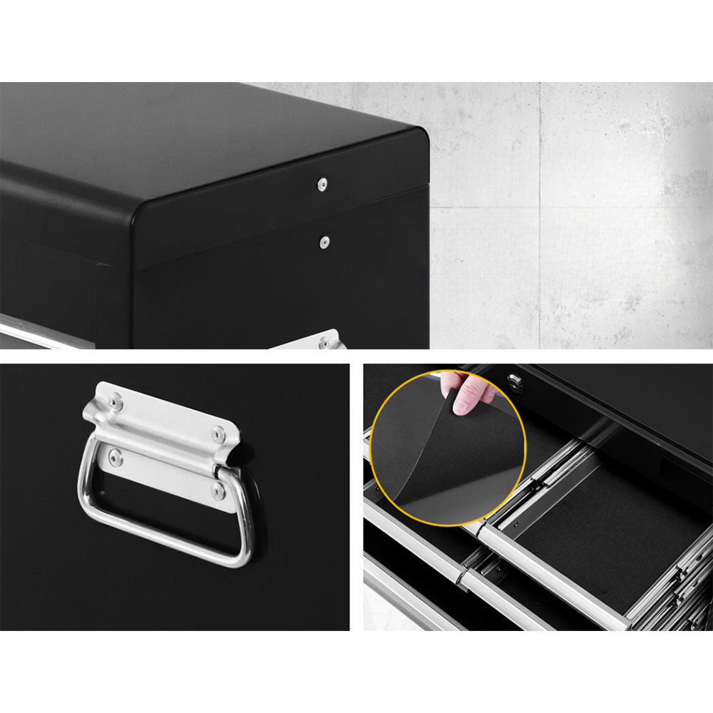 Tool Box Chest Trolley Cabinet Garage Storage Silver - 10 Drawers