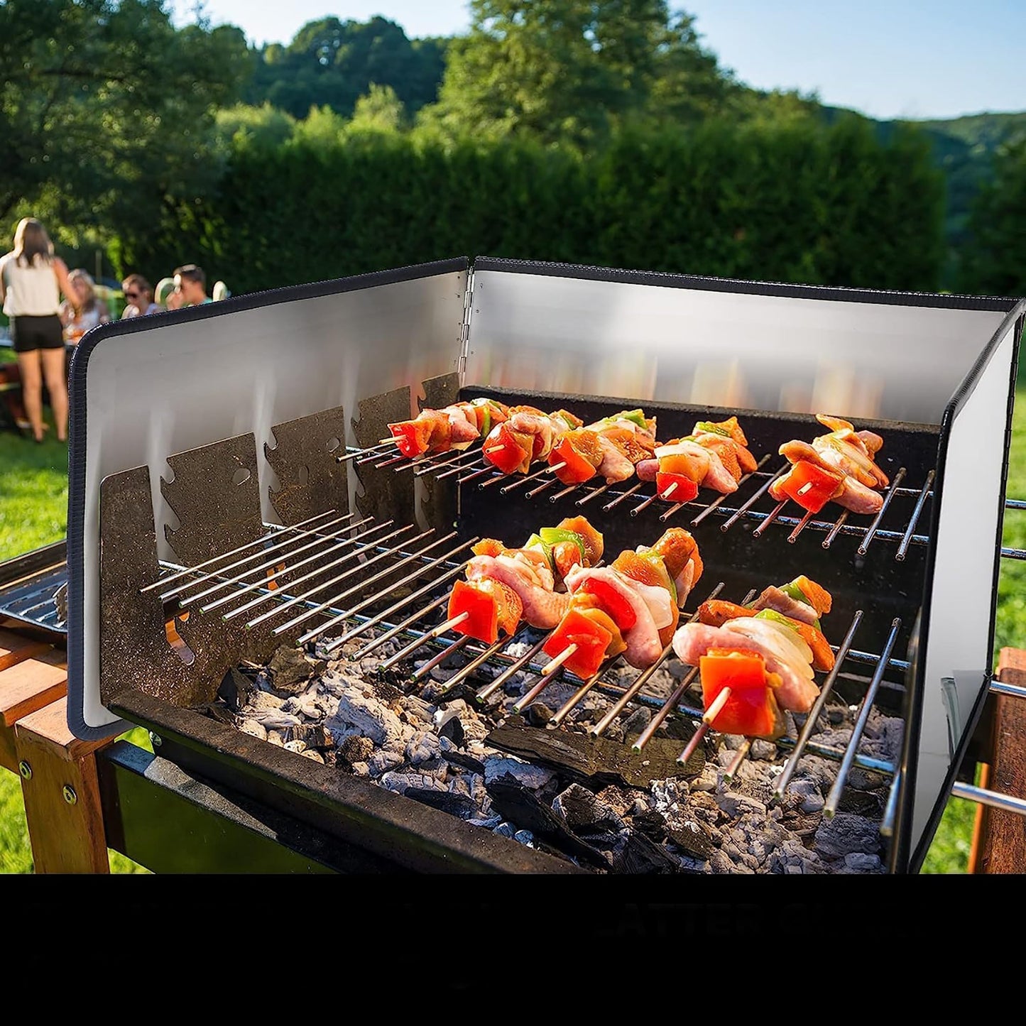 Stainless Steel Anti Splatter Screen Grease Guard for Gas Stove 4 Sides - 80x40x30 cm