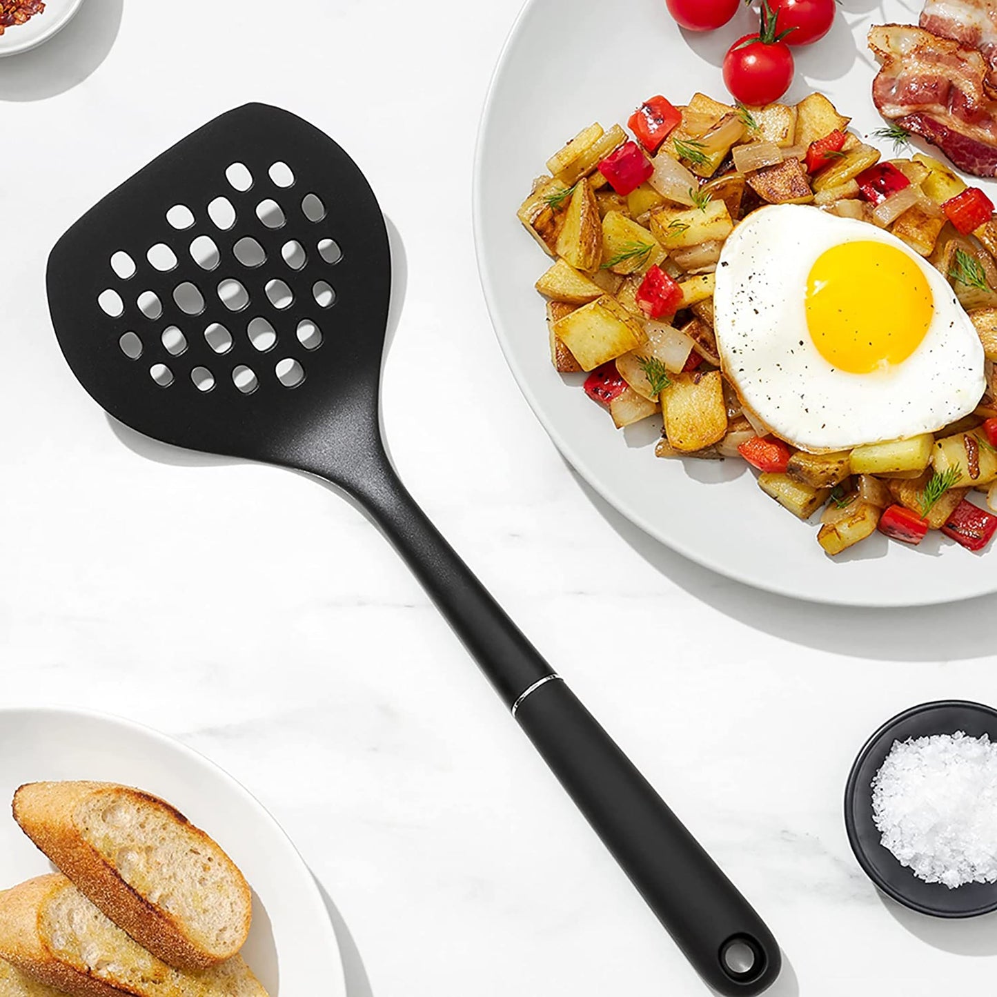 Nylon Round Turner Kitchen Utensil - Black