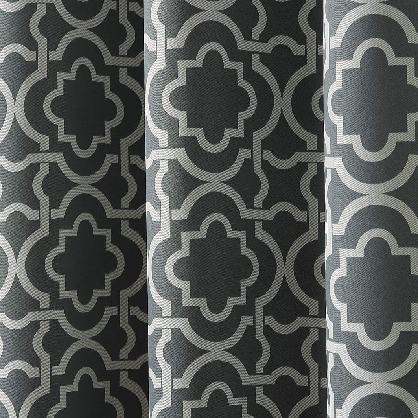 Trellis Blackout Grommet Curtain Panel 40x84 Inch - Gray