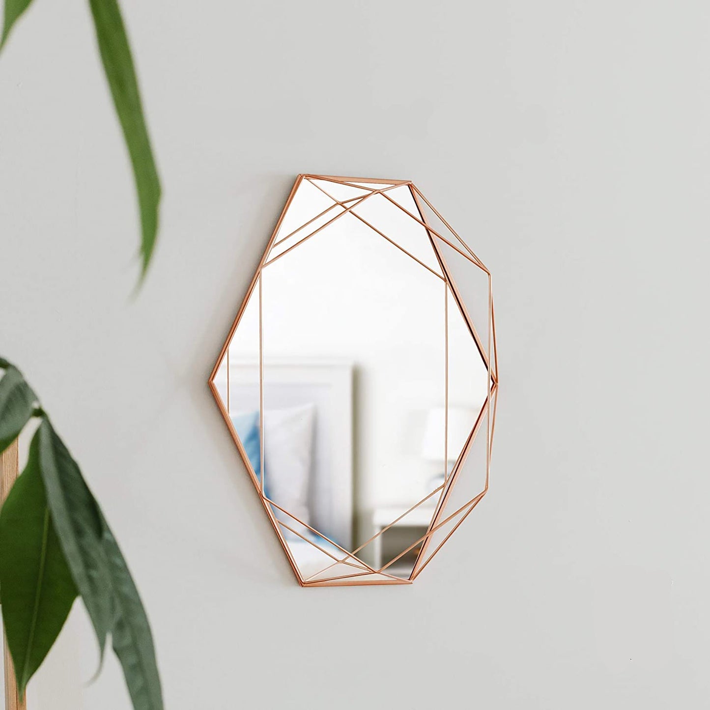 Modern Geometric Shaped Oval Wall Mirror Home Decor - Copper