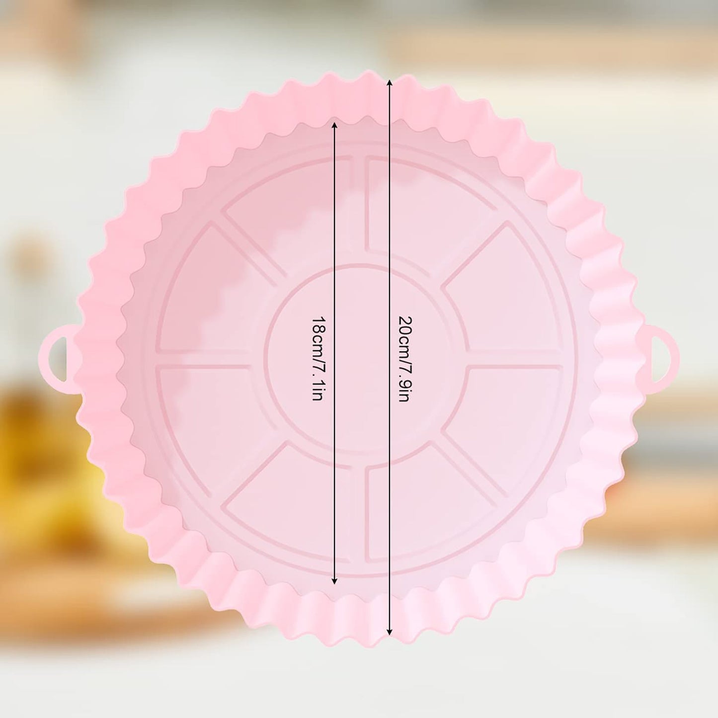 Air Fryer Reusable Non Stick Heat Resistant Silicone Pots 2 Pcs - Pink