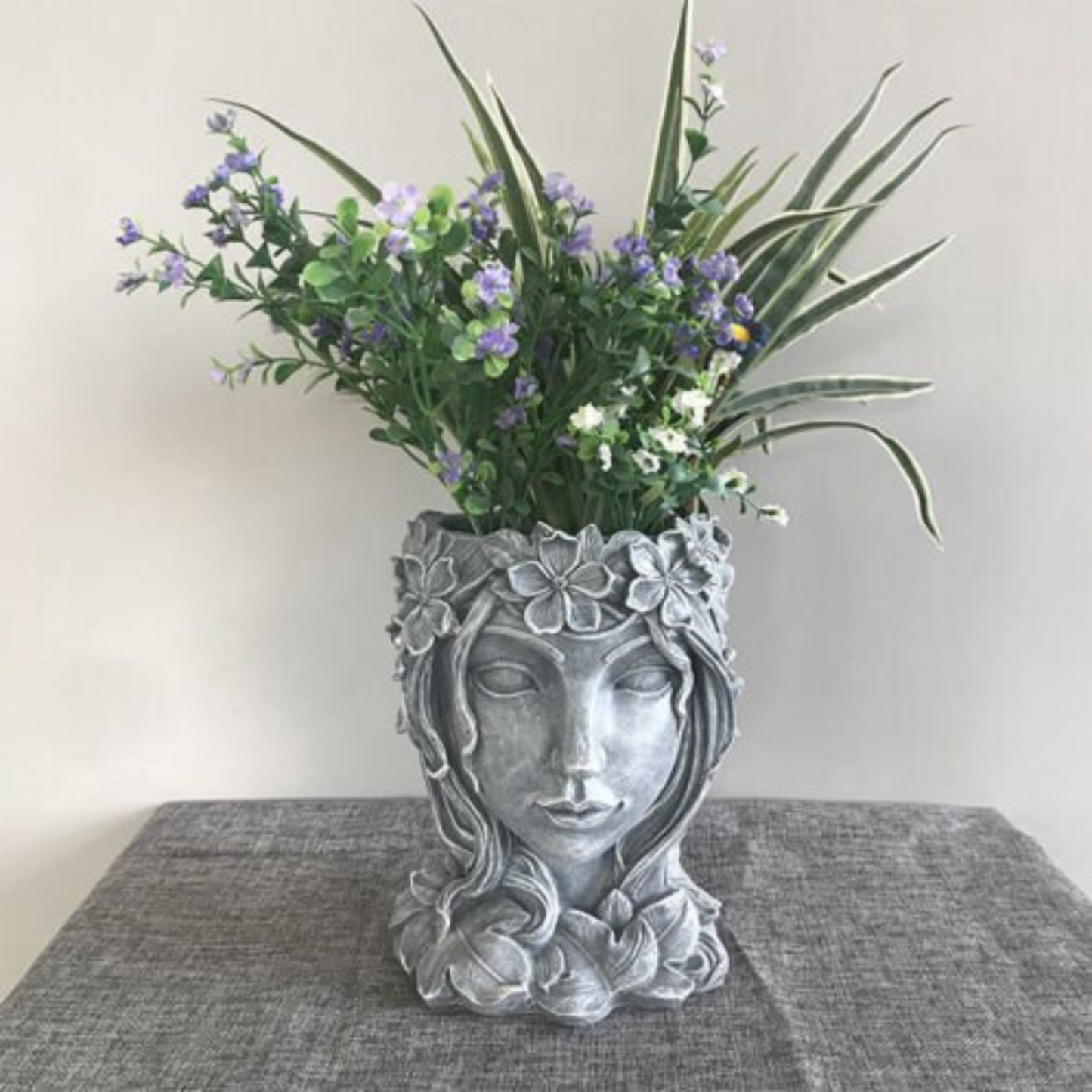 Resin Succulents Plant Pot Goddess Head Design Home Office Lady Face Planter