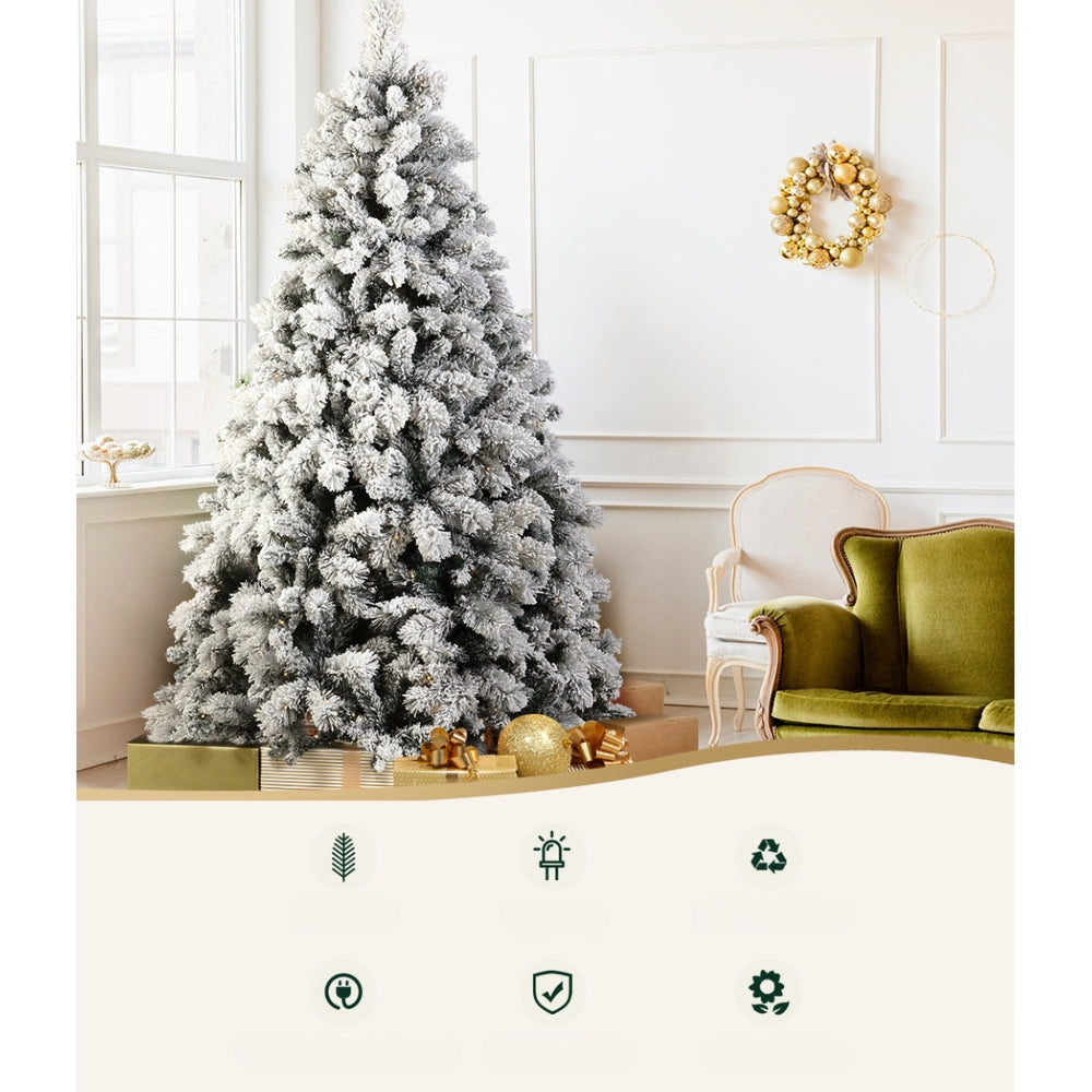 Christmas Xmas Tree with 350 LED Lights Snowy Tips - 1.8m