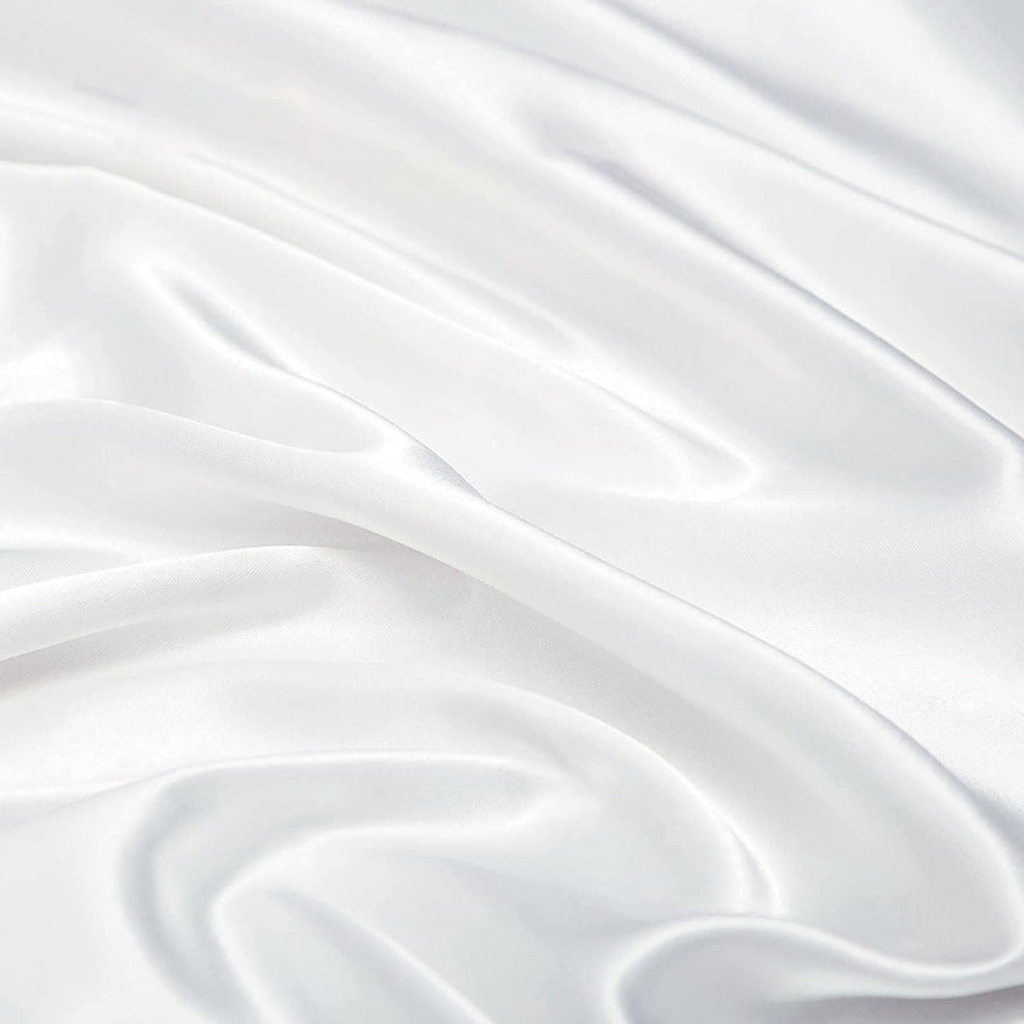 2000TC Microfibre Art Silk Satin Bedding Sheet Set - White