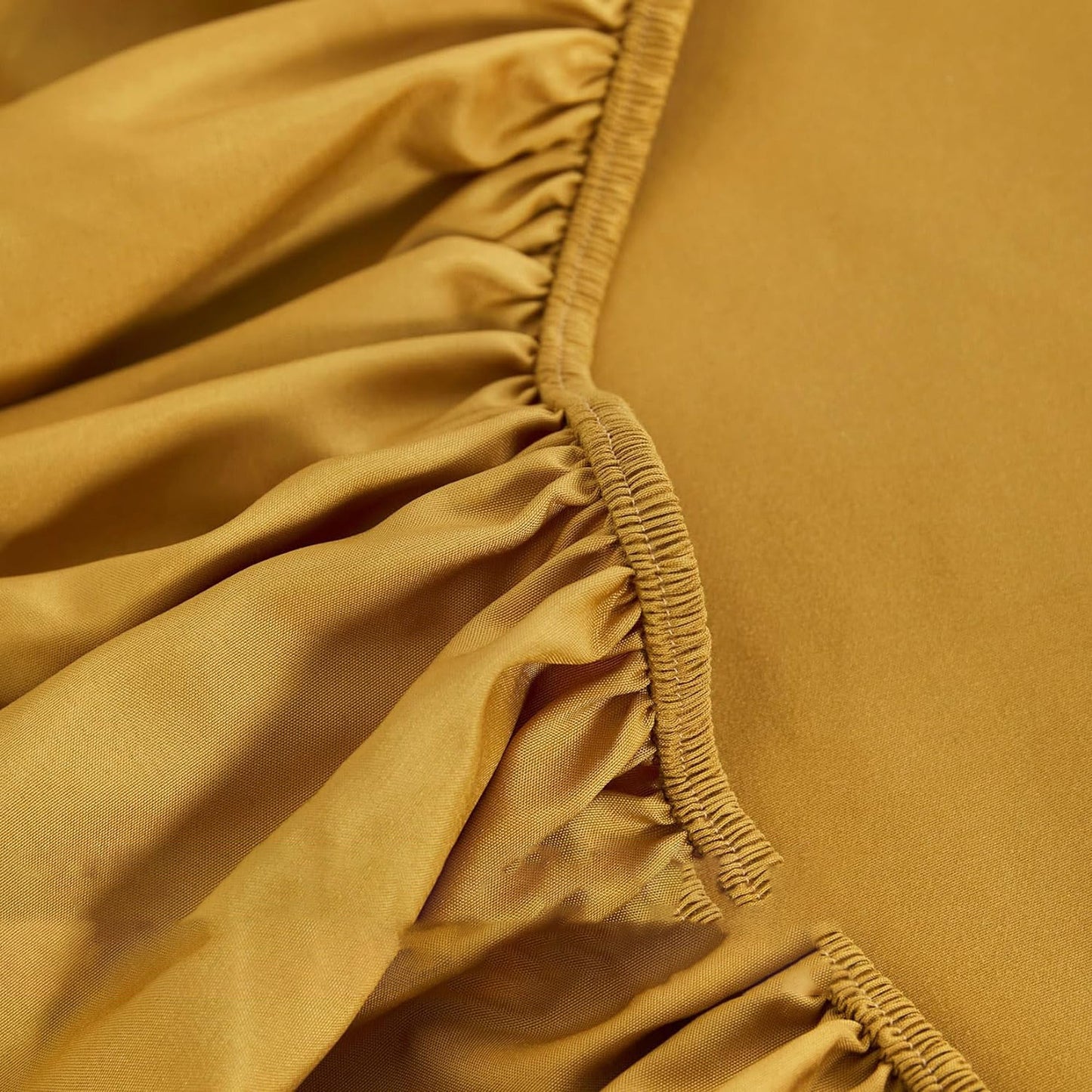 1000TC Ultra Soft Microfibre Extra Deep Fitted Sheet Set - Turmeric Yellow