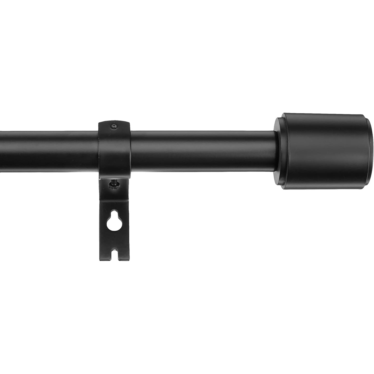 Adjustable Curtain Rod Wall Bracket Hooks Set of 2 - Black