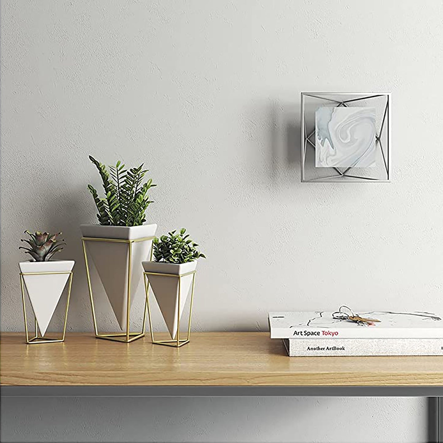 Geometric Picture Frame Prisma Picture Frame Photo Display for Desk or Wall Photo Display 4x4- Silver