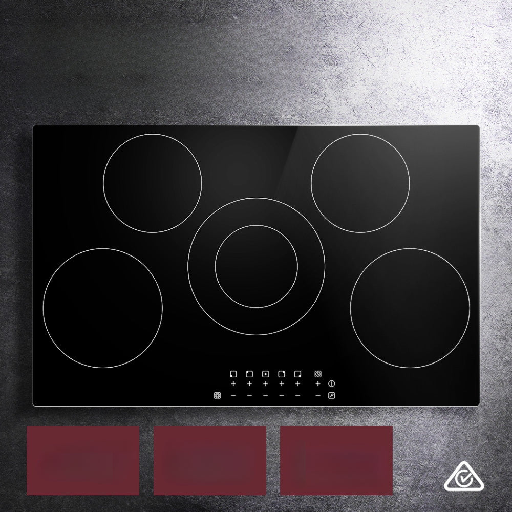 90cm Ceramic Cooktop Electric Cook Top 5 Burner Stove Hob Touch Control 6-Zones