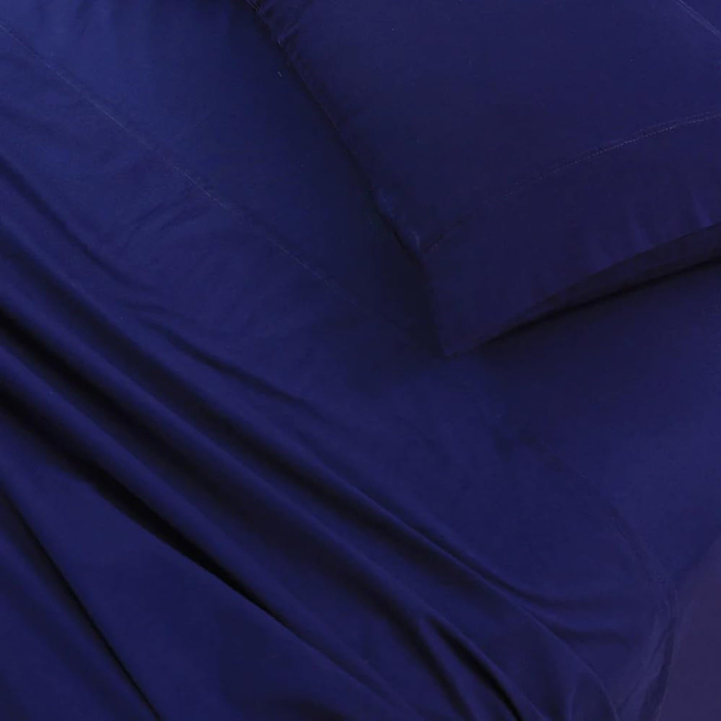 100% Cotton Vintage Washed Bed Sheet Set - Navy Blue