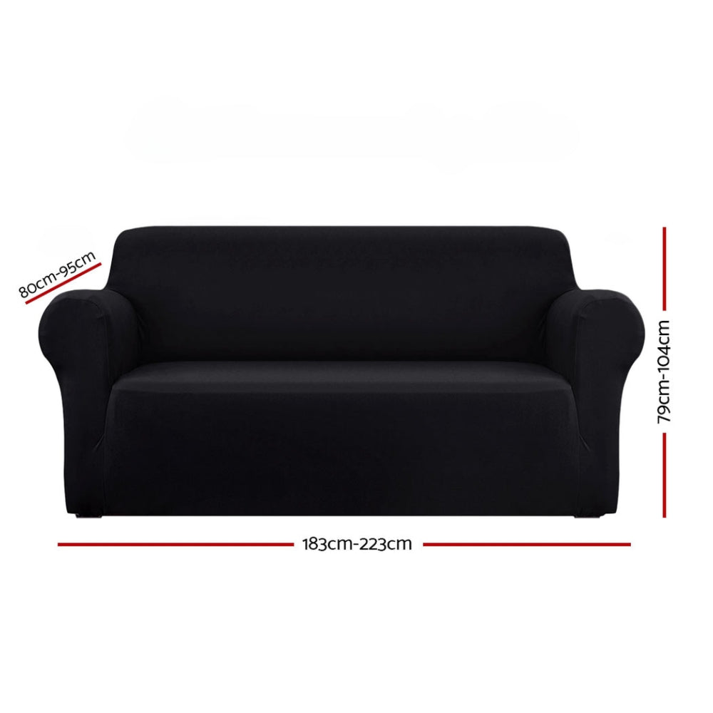 Sofa Cover Elastic Stretchable Couch Covers Black 3 Seater