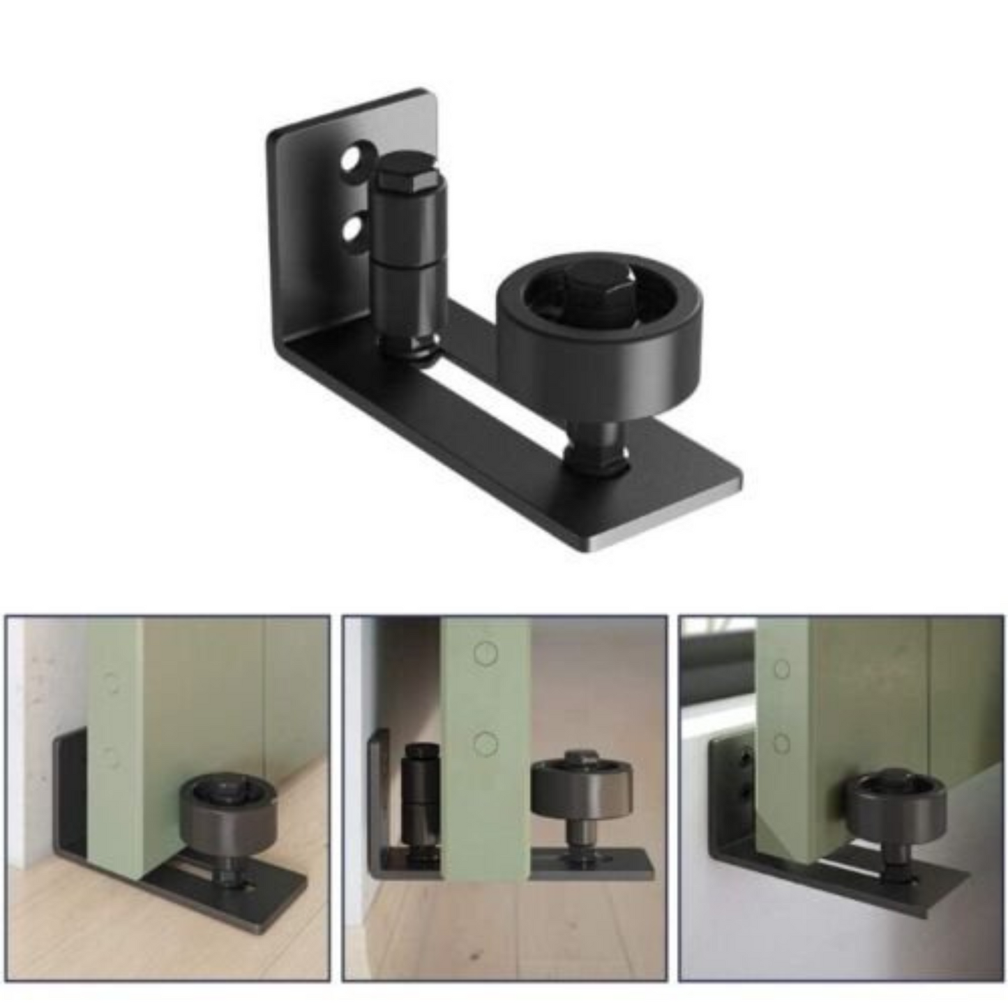 Adjustable Barn Door Sliding Hardware Wall Mount Floor Guide Roller