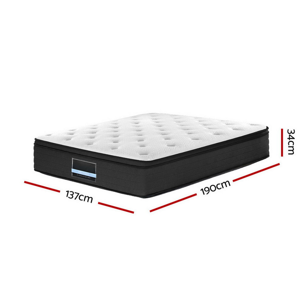 Bedding Euro Top Pocket Spring Mattress - 34cm Double/Queen/King