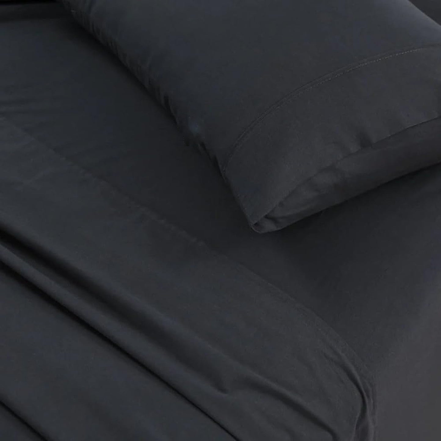 100% Cotton Vintage Washed Bed Sheet Set - Charcoal