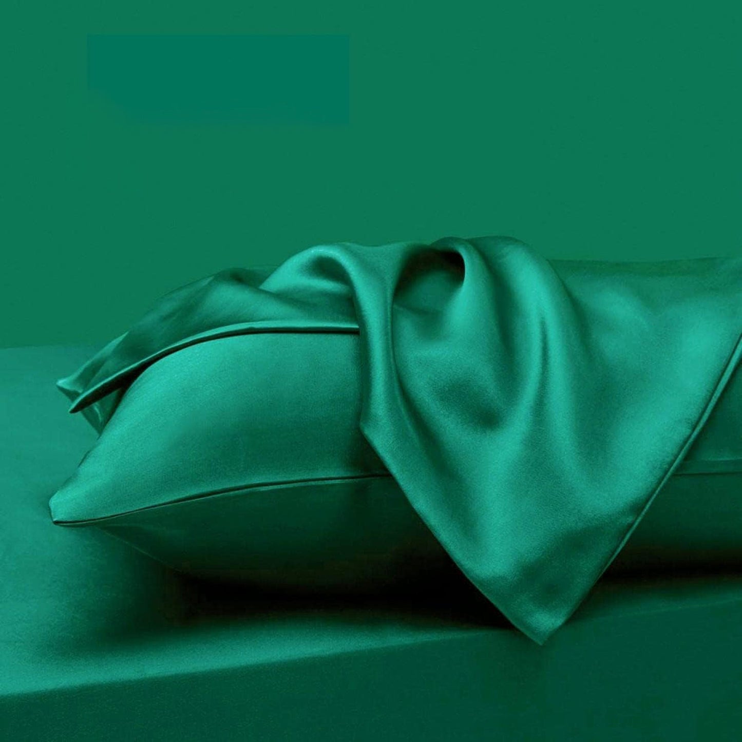 2000TC Microfibre Art Silk Satin Bedding Sheet Set - Green