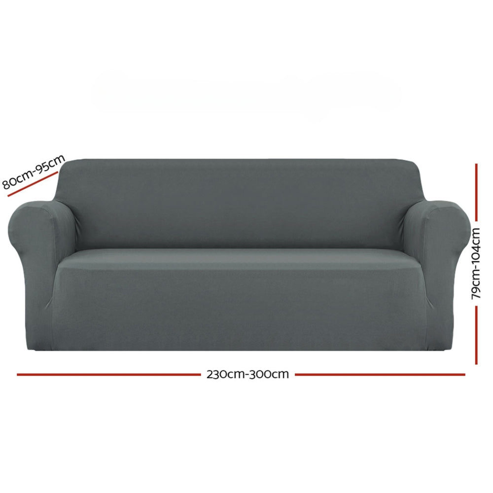 Sofa Cover Elastic Stretchable Couch Covers Grey 4 Seater