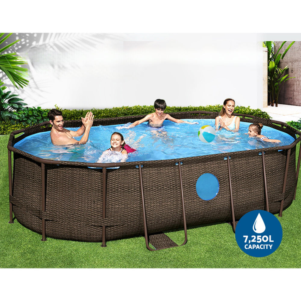 Swimming Pool Above Ground Pools Power Steel Frame Filter Pump 4.27M