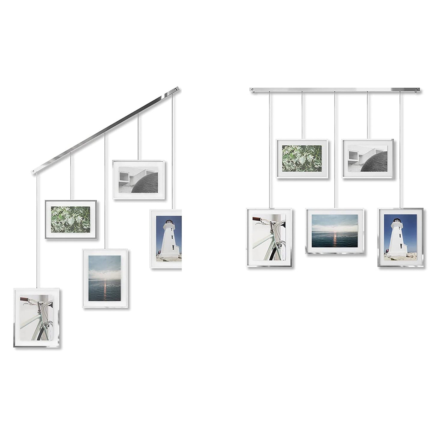 Adjustable Picture Frame Gallery Collage Set for Artwork and More - Chrome