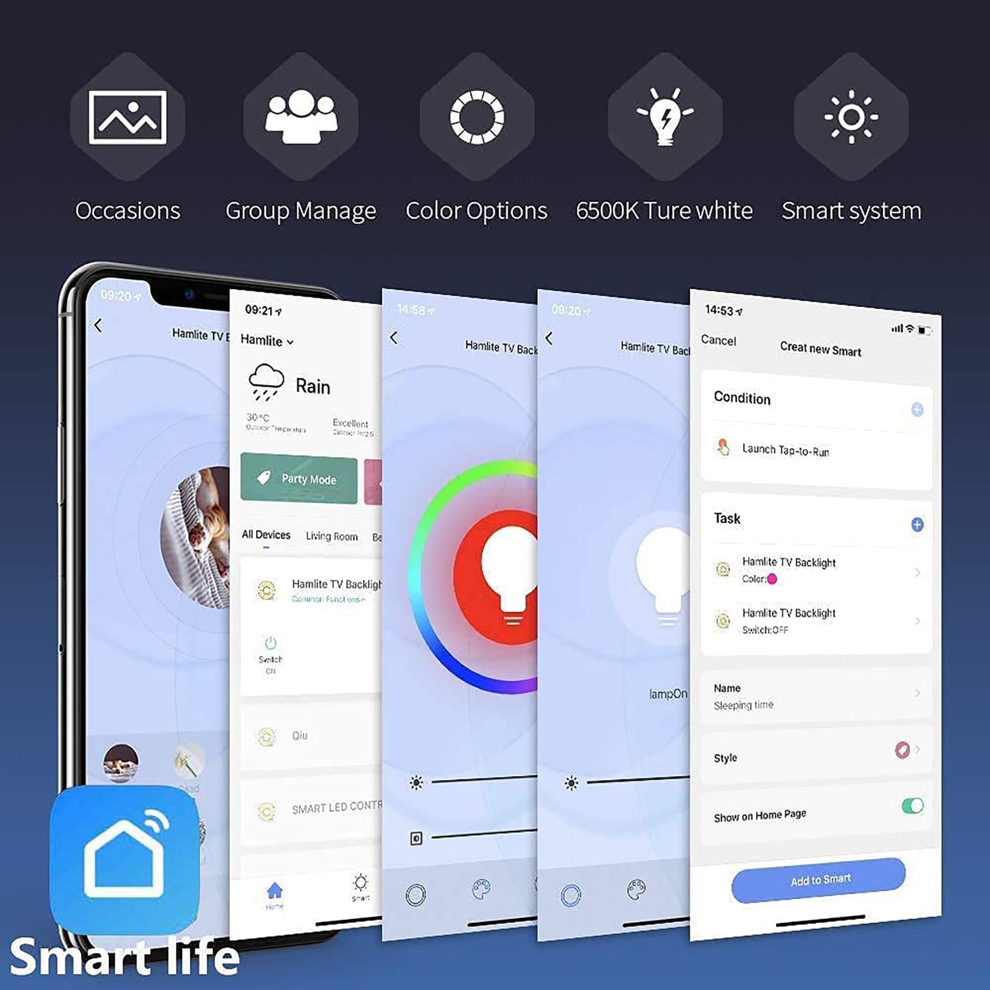 Smart LED Light Strip Compatible with Alexa Google Home Controlled by Smart APP - 20 Meters