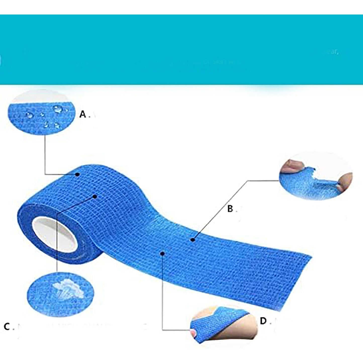 Breathable Elastic Self Adhesive All Sports Athletic Tape - Rainbow