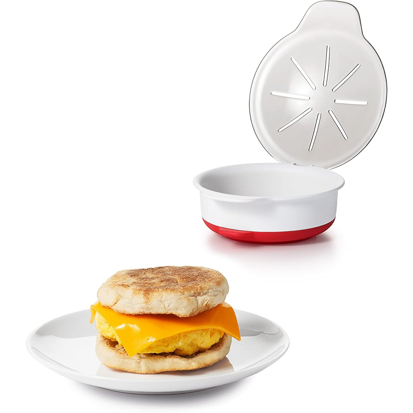 Quick Cooking Microwavable Egg Cooker - Red