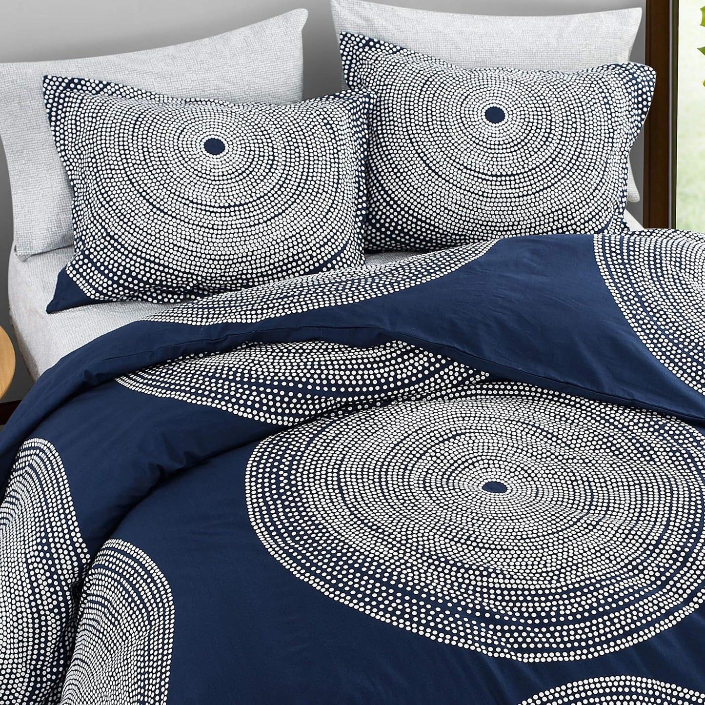 Smooth and Lightweight Cotton Percale Bed Sheet Set - Fokus Navy