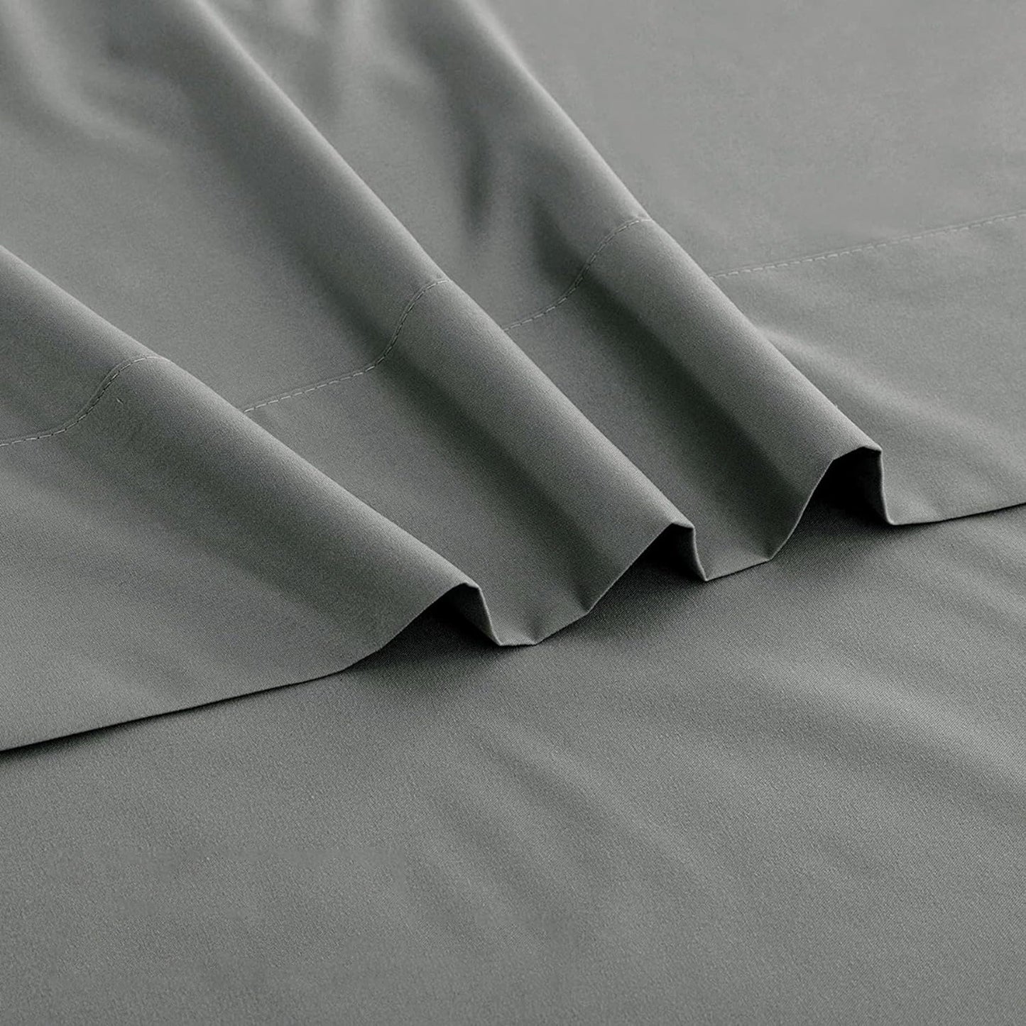 2000TC Breathable Microfibre Deep Pocket Bed Sheet Set - Grey