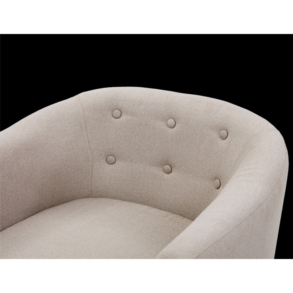 Armchair Tub Chair Single Accent Armchairs Sofa Lounge Fabric Beige