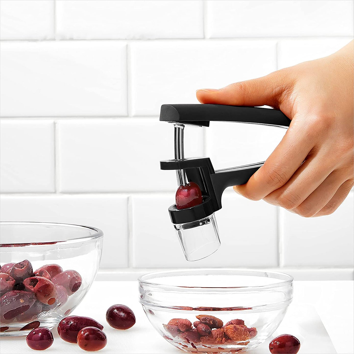 Cherry and Olive Pitter 5.9x3 Inch - Black