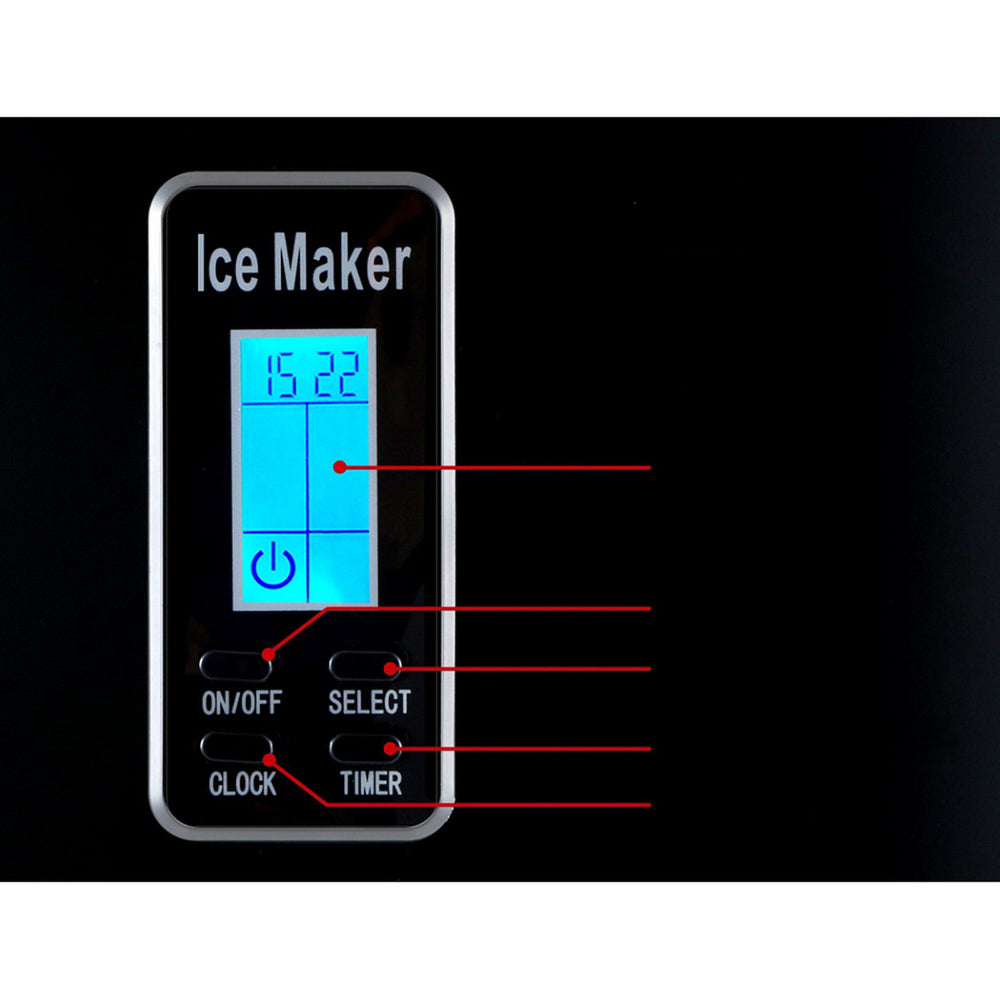 3.2L Portable Ice Cube Maker Machine Benchtop Counter Black