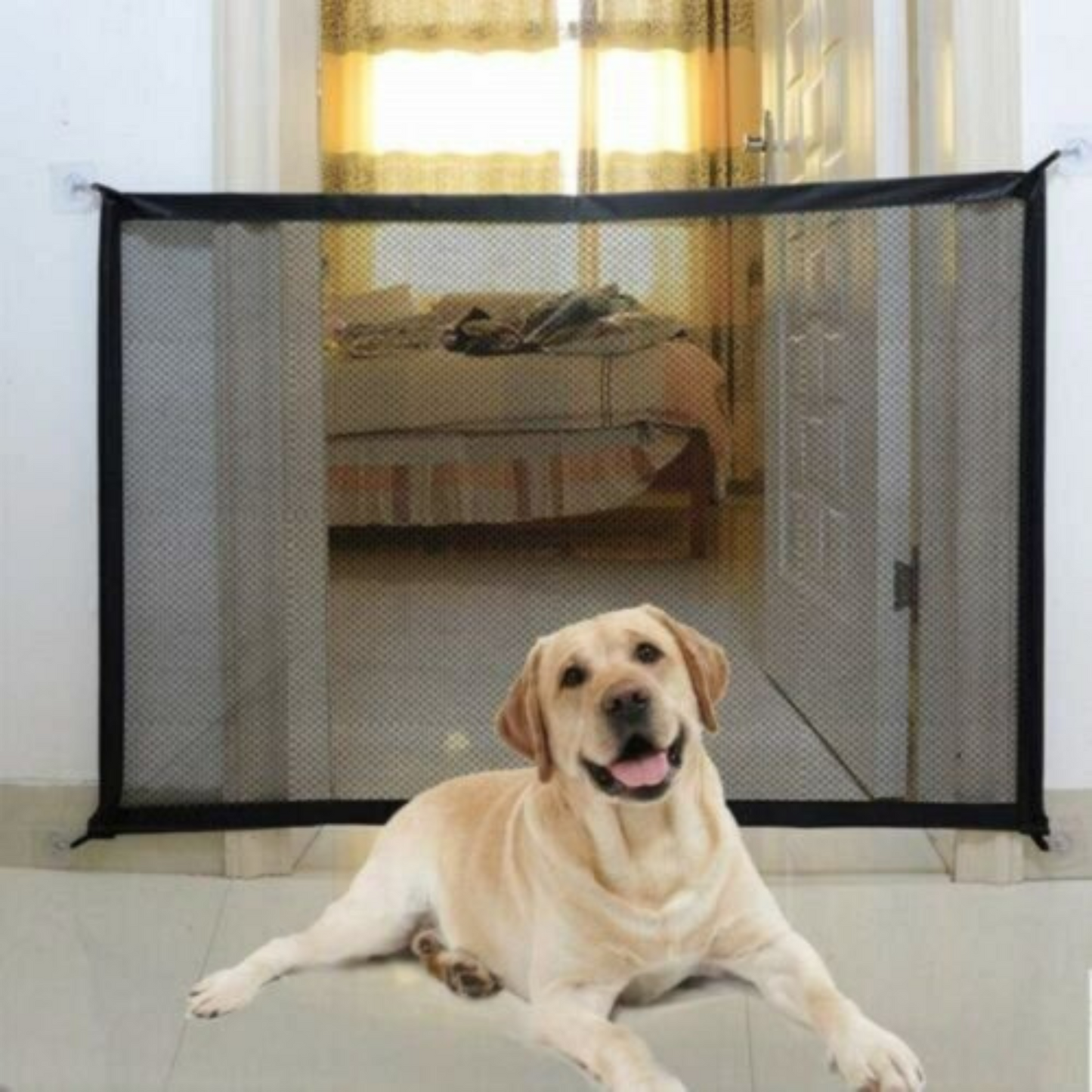 Portable Mesh Pet Gate for Dogs and Cats Baby Safety Fence