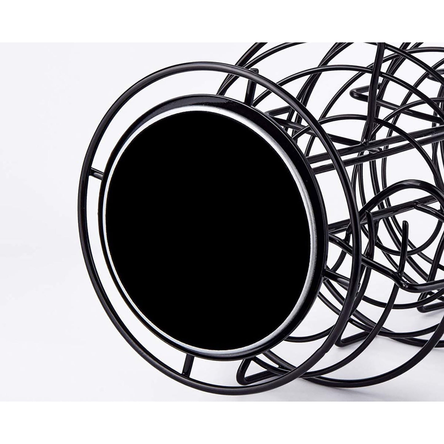 Spiral Design Metal Egg Skelter Dispenser Storage Display Rack Rack - Black