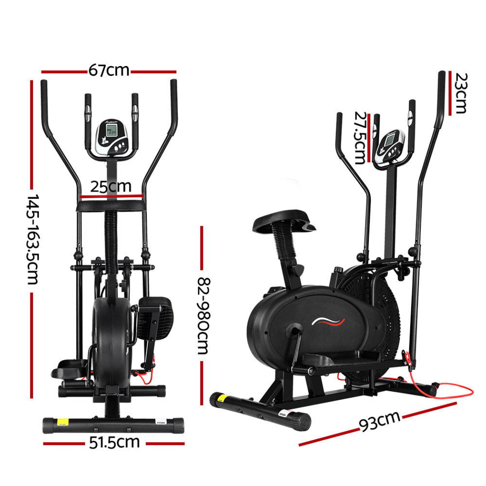 Elliptical Cross Exercise Bike Gym Fitness Machine Running Walking with Resistance Bands - 5 in 1